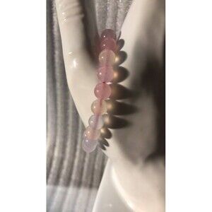 Morganite Beaded Stretch Bracelet